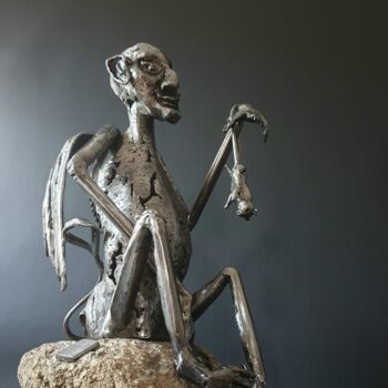 Sculpture intitulée "Gargouille" par Sandrine Plumard, Œuvre d'art originale, Métaux