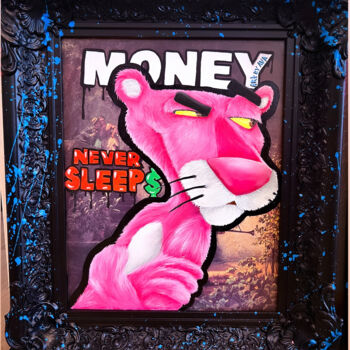 Painting titled "„Money Never Sleeps…" by Ava Moazen (ArtByAva), Original Artwork, Oil
