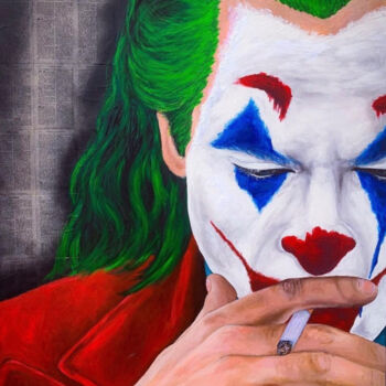Malerei mit dem Titel "Smoking Joker" von Ava Moazen (ArtByAva), Original-Kunstwerk, Acryl