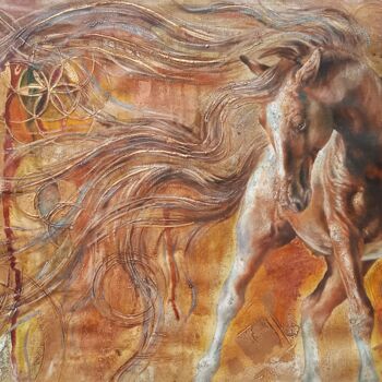Pittura intitolato "PEGASUS HORSE" da Avanstro, Opera d'arte originale, Olio