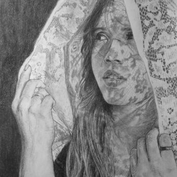 Drawing titled "Ombrée" by Aveiro R., Original Artwork, Graphite