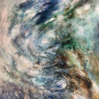 Painting titled "L'OEIL DU CYCLONE-h…" by Jenny Avenel, Original Artwork, Oil