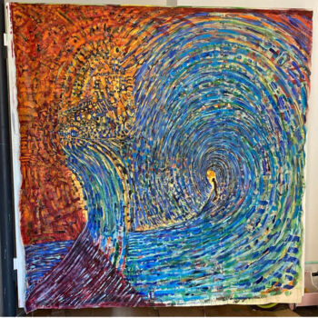 Painting titled "My wave" by Avi Benshoshan, Original Artwork, Acrylic