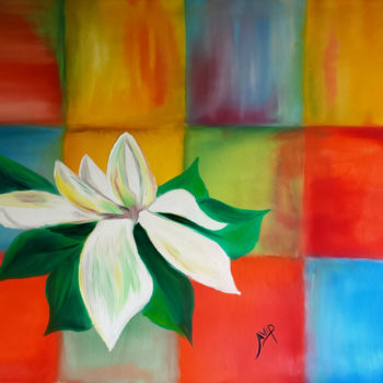 Malerei mit dem Titel "Gardenia" von Avi Peretz, Original-Kunstwerk