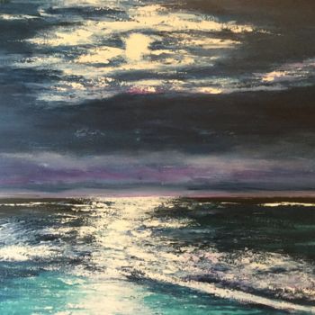 Painting titled "Nuit...." by Anne Vignau, Original Artwork