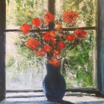 Картина под названием "Restent les fleurs.…" - Anne Vignau, Подлинное произведение искусства