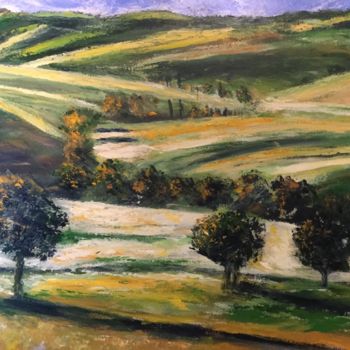 Pintura intitulada "Une toscane douceur" por Anne Vignau, Obras de arte originais