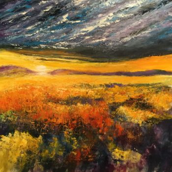 Painting titled "La lande" by Anne Vignau, Original Artwork