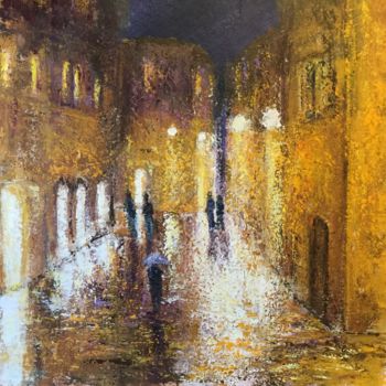 Pittura intitolato "Pluie sur la vieill…" da Anne Vignau, Opera d'arte originale