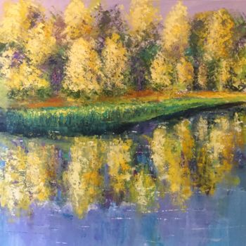 Painting titled "Le lac" by Anne Vignau, Original Artwork