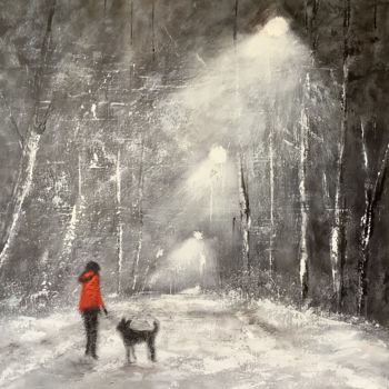 Peinture intitulée "Red coat" par Anne Vignau, Œuvre d'art originale, Acrylique