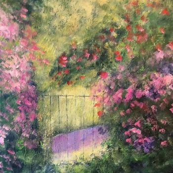 Painting titled "La porte de derrière" by Anne Vignau, Original Artwork, Acrylic