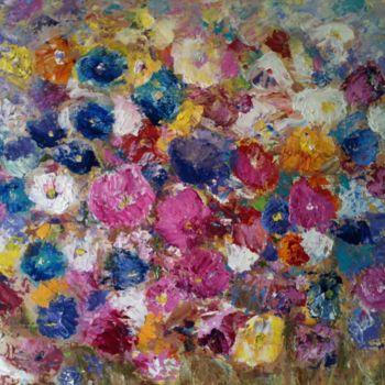 Peinture intitulée "Fleurs d'artifice" par Anne Vignau, Œuvre d'art originale