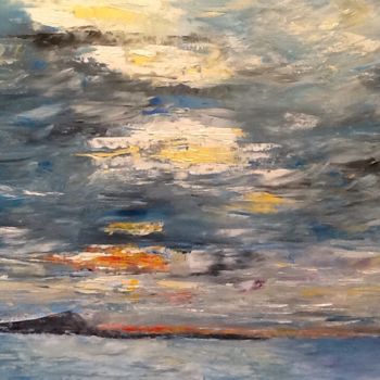 Painting titled "Windy sunset" by Anne Vignau, Original Artwork, Acrylic