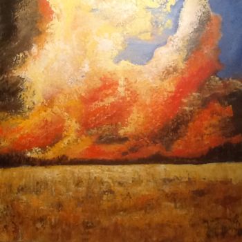 Pintura intitulada "Rouge orage" por Anne Vignau, Obras de arte originais, Acrílico