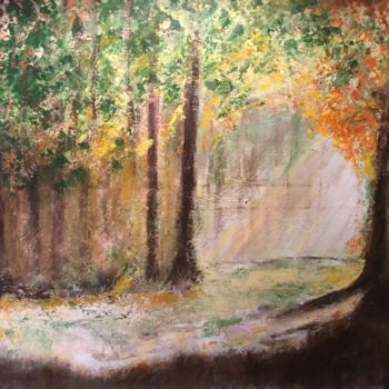 Painting titled "Forêt d'automne" by Anne Vignau, Original Artwork