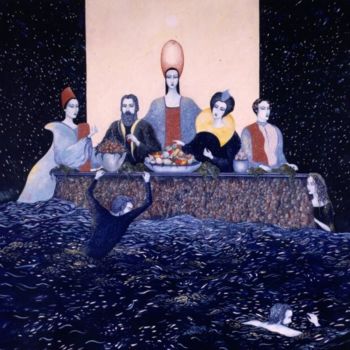 Pittura intitolato "Il banchetto / Banq…" da Paolo Avigo, Opera d'arte originale