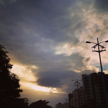 Photography titled "Overcast Evening Sky" by Avik Chakravorty, Original Artwork, Non Manipulated Photography