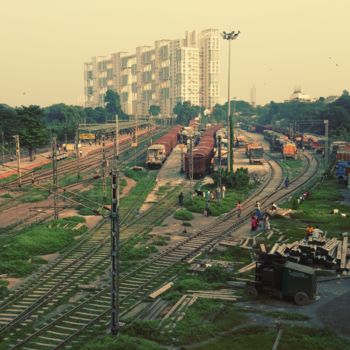 Photography titled "Railway tracks" by Avik Chakravorty, Original Artwork, Non Manipulated Photography