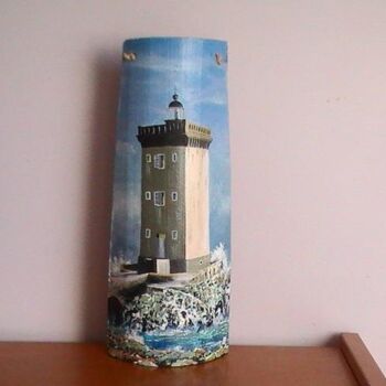 Painting titled "Tuile, Phare de Ker…" by Avila, Original Artwork