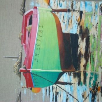 Painting titled "barque repos Plougu…" by Avila, Original Artwork