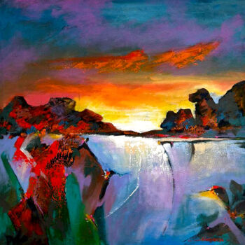 Malarstwo zatytułowany „Sunset in my dream” autorstwa Avinash Pise, Oryginalna praca, Akryl