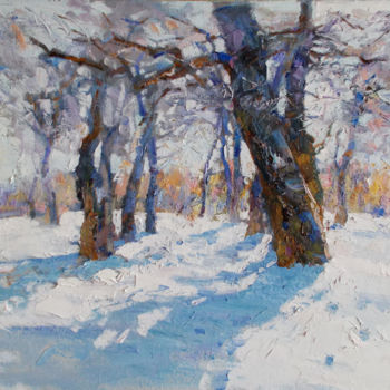 Malarstwo zatytułowany „Зимний день. Winter…” autorstwa Александр Смирнов, Oryginalna praca, Olej
