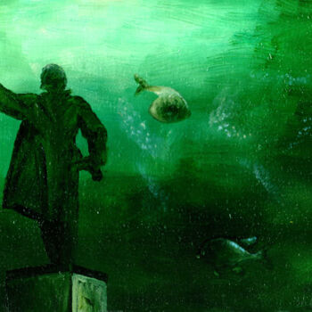 Painting titled "Underwater Life / П…" by Vladimir Abaimov, Original Artwork, Oil