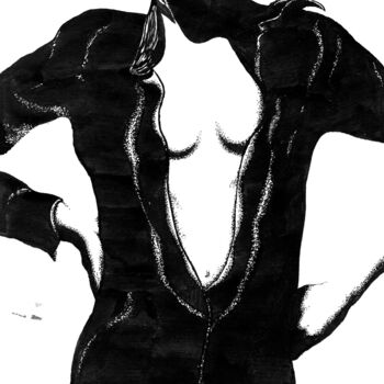 Рисунок под названием "Nude 3 / Ню 3" - Владимир Абаимов, Подлинное произведение искусства, Чернила
