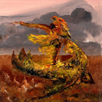 Картина под названием "The Fury / Ярость" - Владимир Абаимов, Подлинное произведение искусства, Масло