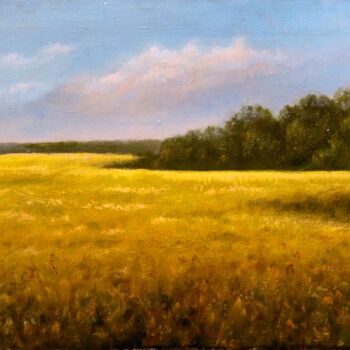 Painting titled "Among the Fields 20…" by Vladimir Abaimov, Original Artwork, Oil