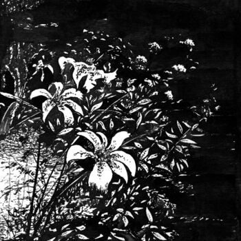 Рисунок под названием "The Lilies / Лилии" - Владимир Абаимов, Подлинное произведение искусства, Чернила