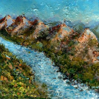 Painting titled "Merry River / Весел…" by Vladimir Abaimov, Original Artwork, Oil