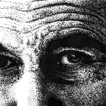 Disegno intitolato "The Eyes 6 / Глаза 6" da Vladimir Abaimov, Opera d'arte originale, Inchiostro