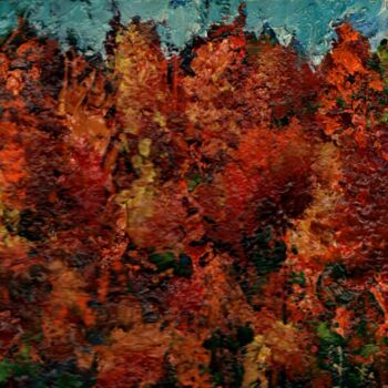 Painting titled "Autumn Forest 3 / О…" by Vladimir Abaimov, Original Artwork, Oil