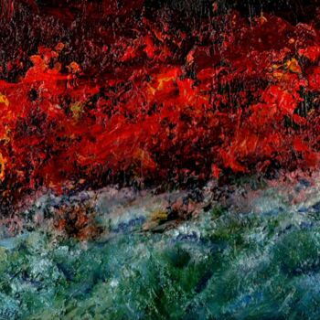 Картина под названием "Fire Keepers / Хран…" - Владимир Абаимов, Подлинное произведение искусства, Масло