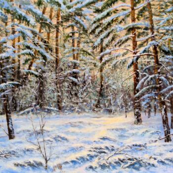 Painting titled "In the Forest near…" by Vladimir Abaimov, Original Artwork, Oil