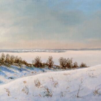 Painting titled "The Berd River Bank…" by Vladimir Abaimov, Original Artwork, Oil