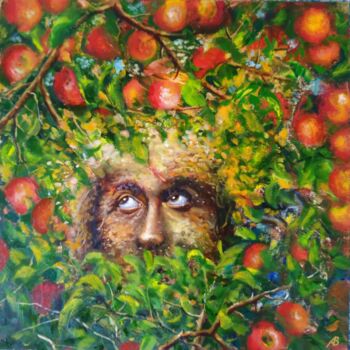 Painting titled "Picking the Apples…" by Vladimir Abaimov, Original Artwork, Oil
