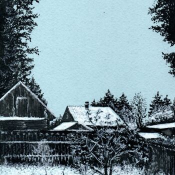 Рисунок под названием "Among the Winter 31…" - Владимир Абаимов, Подлинное произведение искусства, Чернила