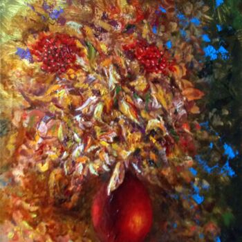 Painting titled "Autumn Bouquet / Ос…" by Vladimir Abaimov, Original Artwork, Oil