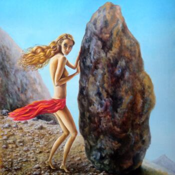 Painting titled "First Stone of the…" by Vladimir Abaimov, Original Artwork, Oil