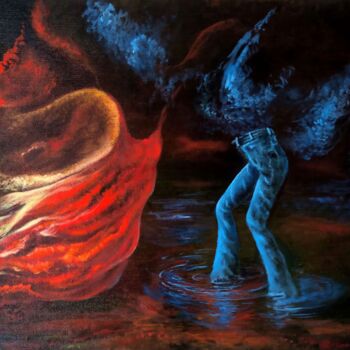 Картина под названием "Flash In The Night…" - Владимир Абаимов, Подлинное произведение искусства, Масло