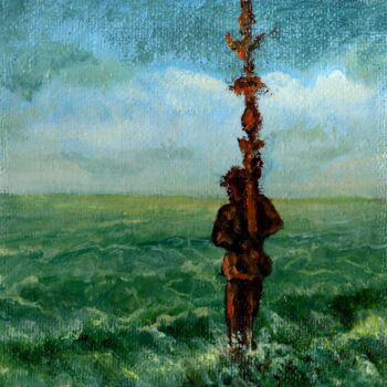 Painting titled "The Carrier / Несущ…" by Vladimir Abaimov, Original Artwork, Oil