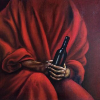 Pintura intitulada "Руки с бутылкой / T…" por Vladimir Abaimov, Obras de arte originais, Óleo