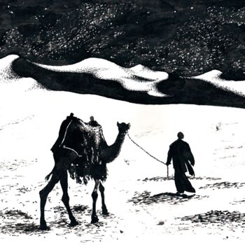 Drawing titled "Path in the Sands /…" by Vladimir Abaimov, Original Artwork, Ink