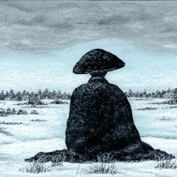 Dibujo titulada "The Contemplator /…" por Vladimir Abaimov, Obra de arte original, Tinta