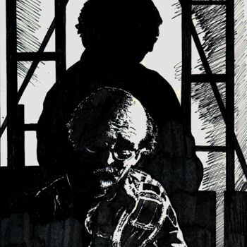 Zeichnungen mit dem Titel "The Shadow 5 / Тень…" von Vladimir Abaimov, Original-Kunstwerk, Tinte