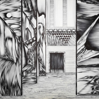 "The Last Corridor" başlıklı Resim Aw Cerde tarafından, Orijinal sanat, Tükenmez kalem