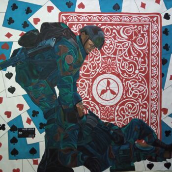 Malarstwo zatytułowany „Djonmaila ( qu'ai j…” autorstwa Awe Haiwe, Oryginalna praca, Akryl Zamontowany na Inny sztywny panel